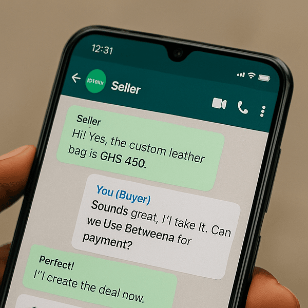 A screenshot of a WhatsApp chat where a buyer and seller agree on terms.